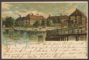Ansichtskarte Garde-Pionier-Kaserne am Ufer, Köpenicker Straße 12-14