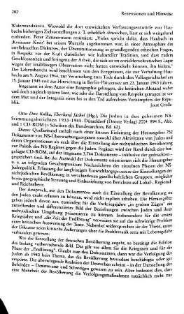 Die Juden in den geheimen NS-Stimmungsberichten 1933 - 1945, hrsg. von Otto Dov Kulka und Eberhard Jäckel, (Schriften des Bundesarchivs, 62) : Düsseldorf, Droste, 2004