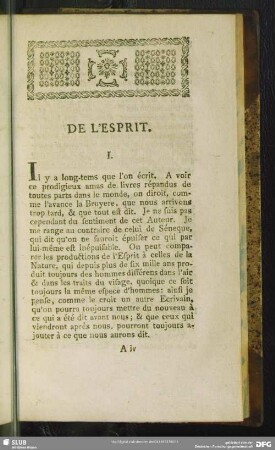 De L'Esprit