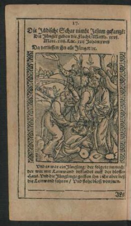 17. Die Jüdische Schar nimbt Jesum gefange[n] ...