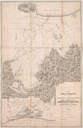 Map of the Isthmus Of Tehuantepec embracing all the Surveys of the Engineering & Hydrographic Parties And Shewing The Proposed Route Of The Tehuantepec Rail Road