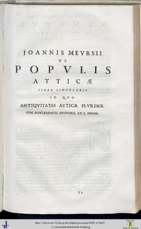 Joannes Meursius: De Populis Atticae.