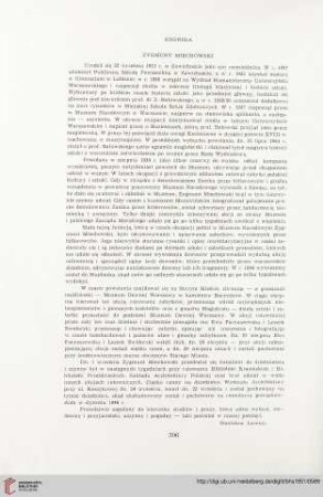[Wspomnienia pośmiertne]: Zygmunt Miechowski