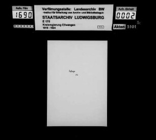 Anmeldungen nicht politischer Vereine zur Eintragung in das Vereinsregister, OA Neresheim