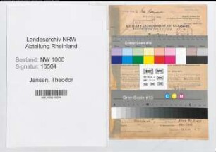 Entnazifizierung Theodor Jansen, geb. 07.05.1895 (Lehrer)