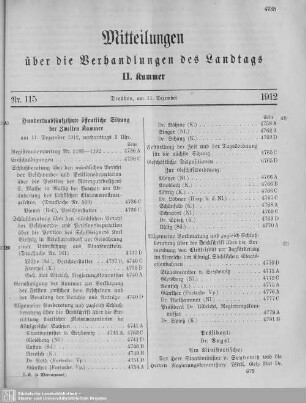 115. Sitzung