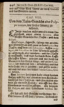 Cap. VIII. Von dem Nasen-Gewächs oder Polypo narium, wie solches hinweg zunehmen.