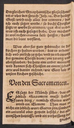 Von den Sacramenten.