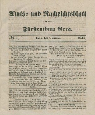 7. Januar - 30. December = No. 1-52