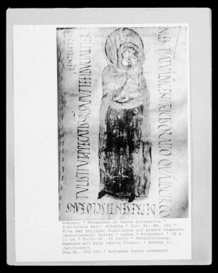 Vita der heiligen Euphrosina und andere Traktate verschiedener Zeiten — Randzeichnung: Madonna mit Kind (Maria Eleusa), Folio 36 recto