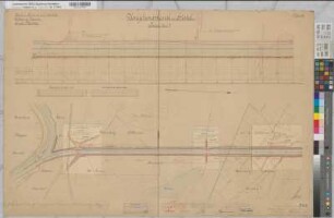 Ems Kanalisierung Blatt 3 Umgehungskanal bei Hüntel Höhen- und Lageplan (östl. Linie) 1892 1 : 100/2000 67 x 100 kol. Zeichnung A. Franke, Wasserbauinspektor Wasser- und Schiffahrtsdirektion Münster