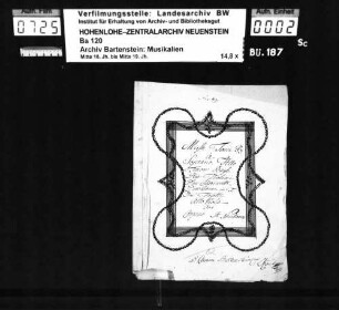 Franz Christoph Neubauer: Missa Toni B. / à / Soprano, Alto / Tenore Basso. / Due Violini / Due Clarinetti, / Due Corni in F. / Due Fagotti / Alto Viola / Con / Organo. / Di Neubauer; Ms.ca. 1790.