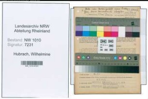 Entnazifizierung Wilhelmine Hubrach , geb. 12.01.1892 ()