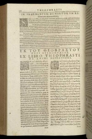 Ex Libro Theophrasti De Animi Defectione.