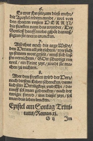 Epistel am Sontag Trinitatis ... - Epistel am Letzten Sontag nach Trinitatis
