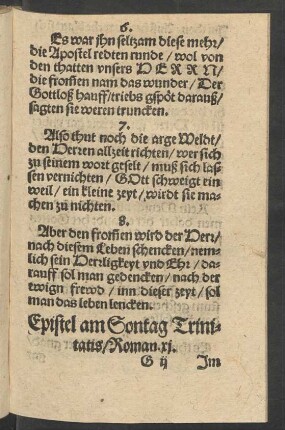 Epistel am Sontag Trinitatis ... - Epistel am Letzten Sontag nach Trinitatis