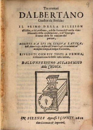 Tre trattati d'Albertano Giudice