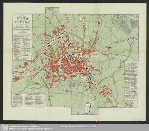 Karte : Plan von Zittau