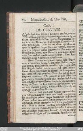Cap. I. De Clavibus.