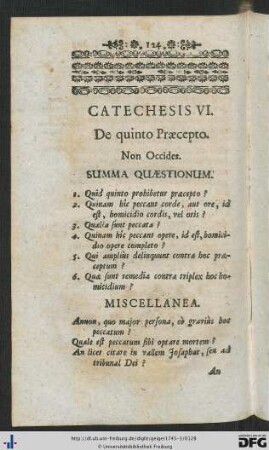 Catechesis VI. De quinto Praecepto.