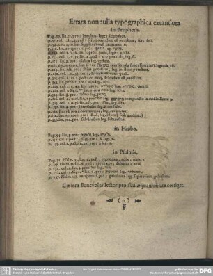 Errata nonnulla typographica extantiora in Prophetis