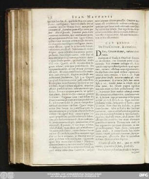 Cap. XXXVII. De Deo Creatore, & creatione.