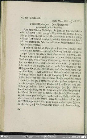 Christian Lassen an August Wilhelm von Schlegel, London, 16.07.1824