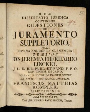 1-16, De Juramento Suppletorio, Quam ...