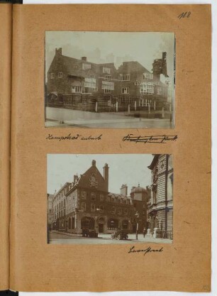 London-Hampstead. Berners Street, London-Hampstead: Ansichten (aus: Skizzen- und Fotoalbum 26)