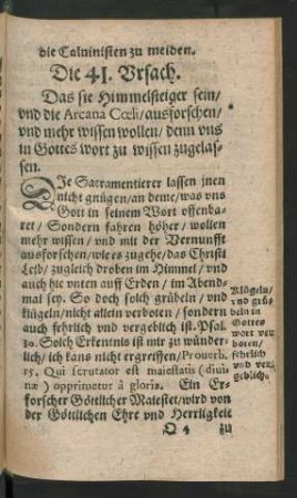 Die 41. Ursach.