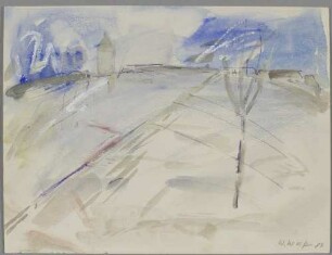 Landschaft mit Neuenburg im Winter