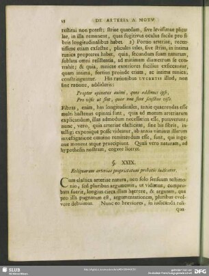 §. XXIX. Reliquarum arteriae proprietatum probatio iudicatur