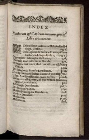 Index Titulorum & Capitum omnium quae hoc Libro continentur.