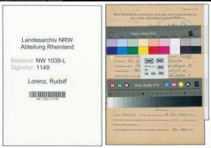Entnazifizierung Rudolf Lorenz , geb. 24.02.1884 ()