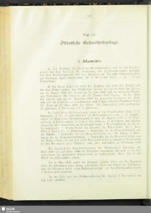 Kap. IX. Öffentliche Gesundheitspflege