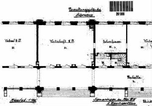 Sigmaringen: Empfangsgebäude Verwaltungsgebäude Teilgrundriß EG (Wirtschaft/Wartesaal)