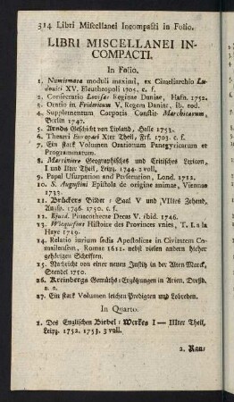314-340, Libri Miscellanei Incompacti