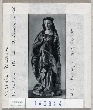 München: Privatbesitz, Heilige Barbara. Oberrheinisch