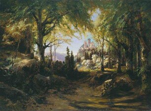 Landschaft mit Blick auf die Wartburg
