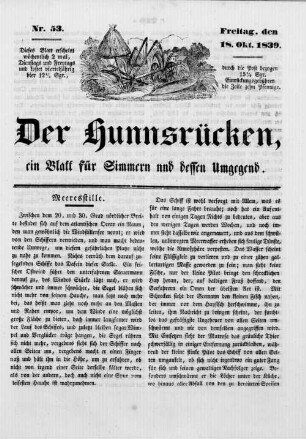 Der Hunnsrücken. 1839-1842