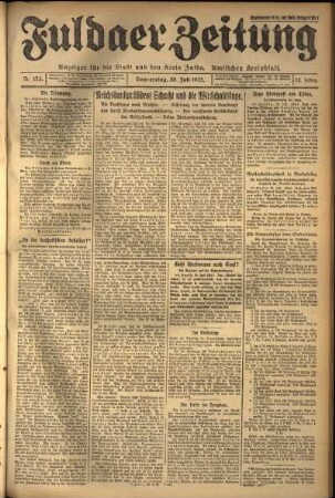 Ausgabe vom Donnerstag, den 30. Juli 1925.