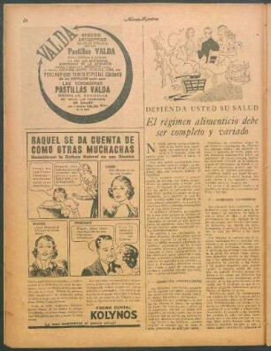 El régimen alimenticio debe ser completo y variado : Defienda usted su salud