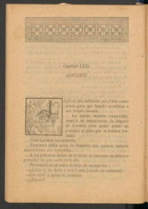 Capítulo LXXI - ¿Locura?