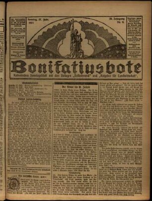 Erste Ausgabe vom Sonntag, den 27. Februar 1921.