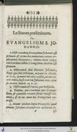 Lectiones Praeliminares.