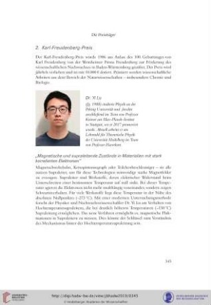 Yi Lu: „Magnetische und supraleitende Zustände in Materialien mit stark korrelierten Elektronen“
