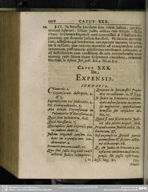 Caput XXX. De Expensis