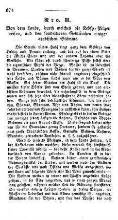II. Von dem Lande, durch welches die Kebsy-Pilger reisen, und den sonderbaren Gebräuchen einiger arabischen Stämme.