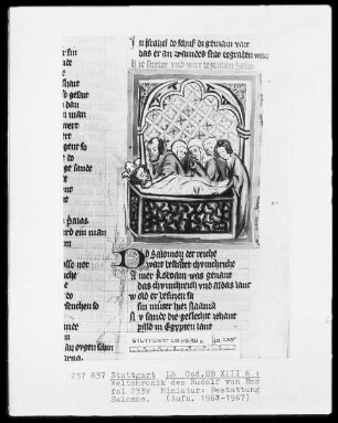 Weltchronik - Bruder Philipp — ---, Folio 1recto-256recto---, Folio 1recto-256rectoSalomon wird bestattet, Folio 233verso
