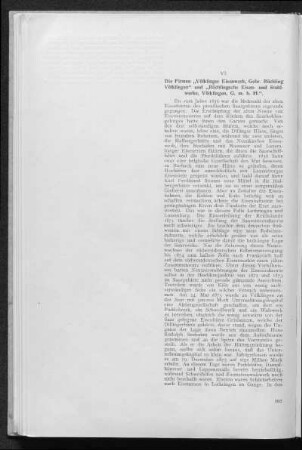VI. Die Firmen „Völklinger Eisenwerk, Gebr. Röchling Völklingen“ und „Röchlingsche Eisen- und Stahlwerke, Völklingen, G.m.b.H.“.